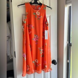 NWT Calvin Klein womens floral dress Size 4. Sheer with built in slip